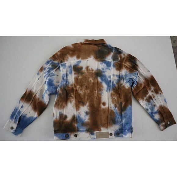 Nasty Gal Women's Sz 4/Sm Blue Tie Dye Roll Hem Cheeky Shorts/Bf Jacket Set $180 - Picture 3 of 11